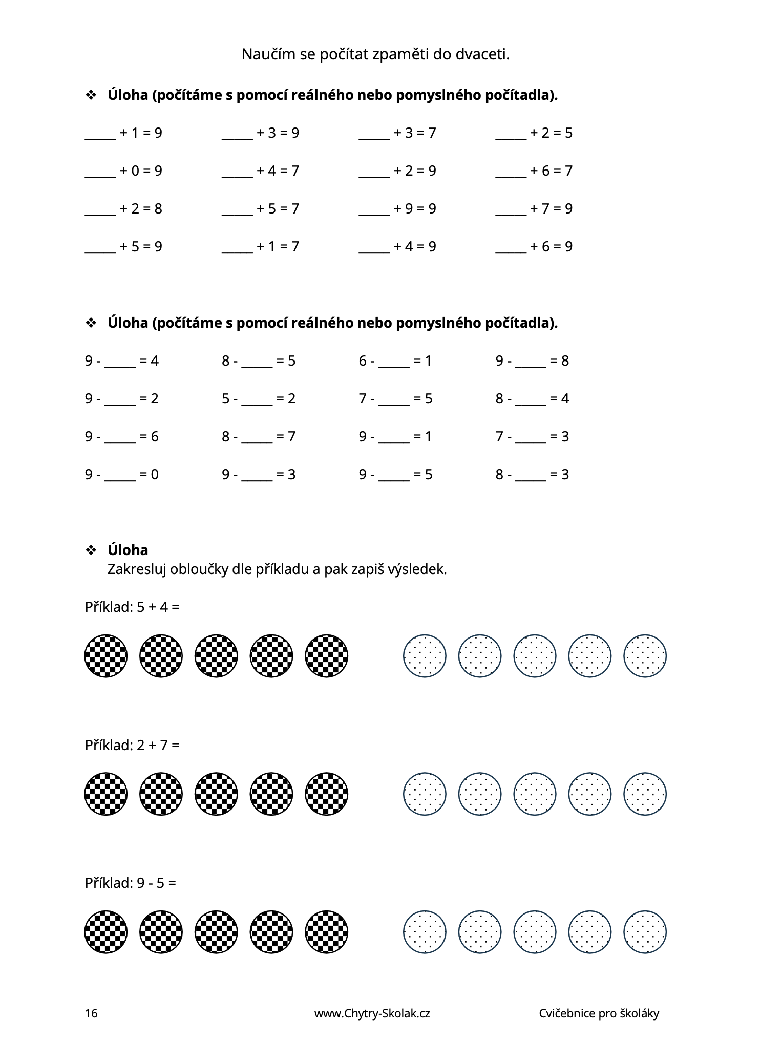 Naučím se počítat zpaměti do 20